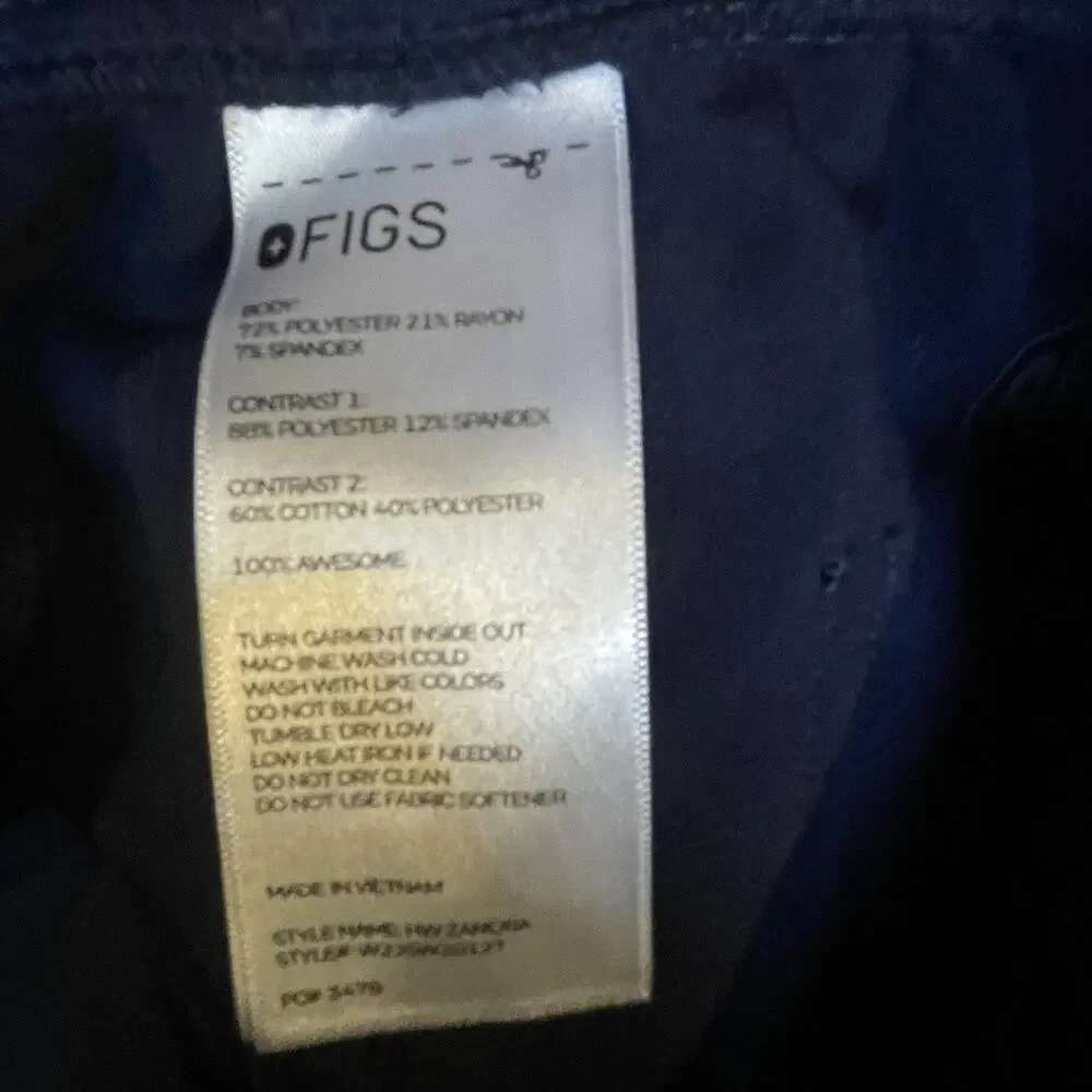 FIGS Scrub Jogger Pants Mens Medium Tall Navy Technical Collection Zip Cargo